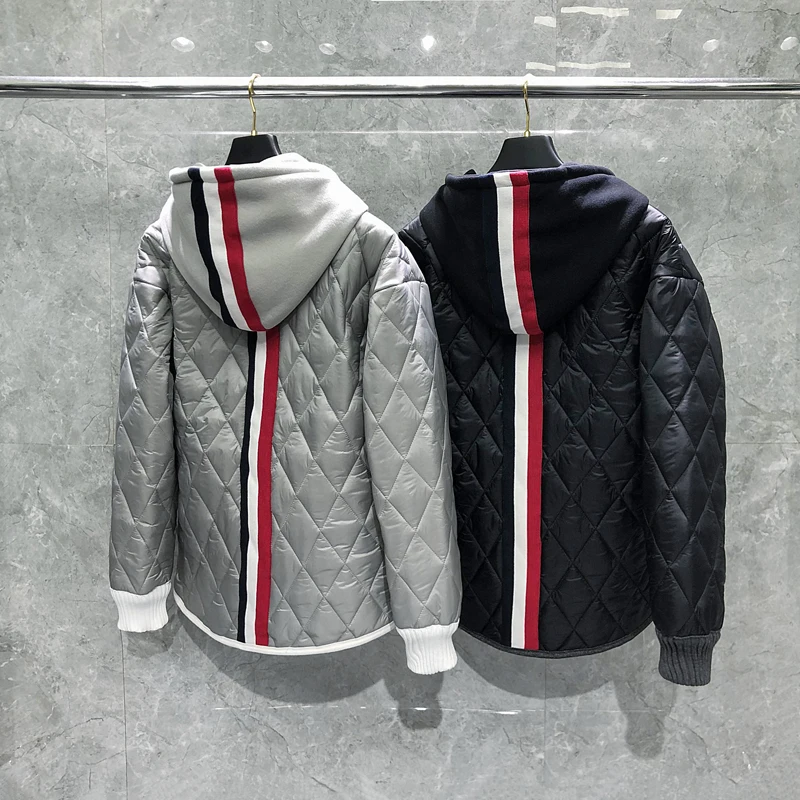 TB THOM Down Jacket Plaid Back Striped Designer Men Women Clothing New Winter Fashion Brand Jackets Sports Casual Down Jackets