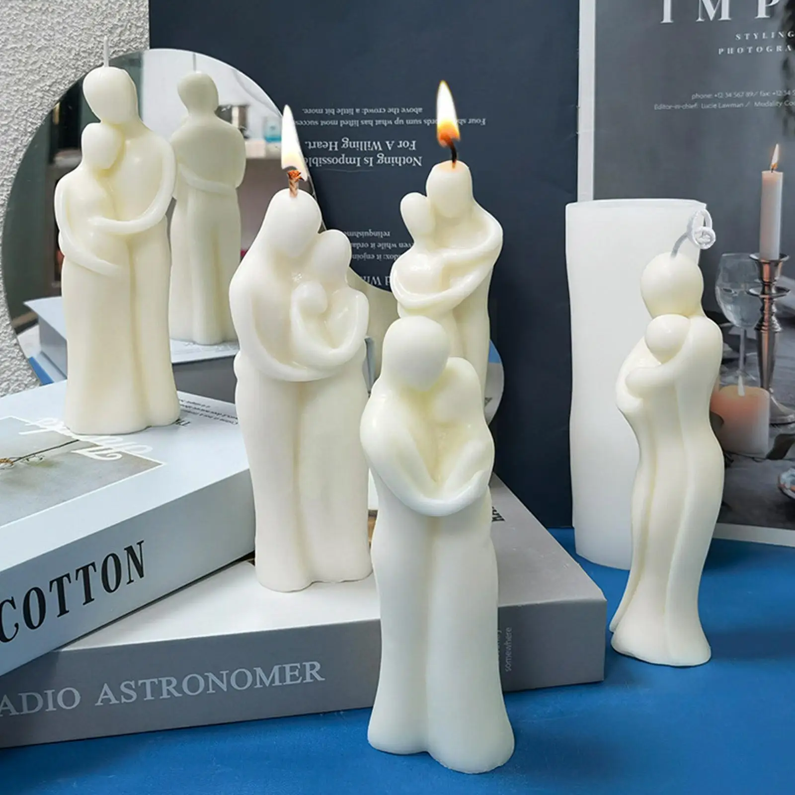 

Mother Child Silicone Candle Mold DIY Aromatherapy Mould Baby Gift Crafts Resin Gypsum Candle Candles Baptized Silicone E6M9