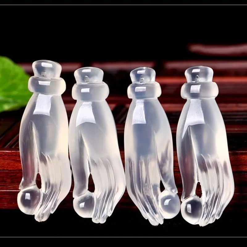 Подвеска из халцедона трехмерная резная искусственная подвеска ожерелье белого