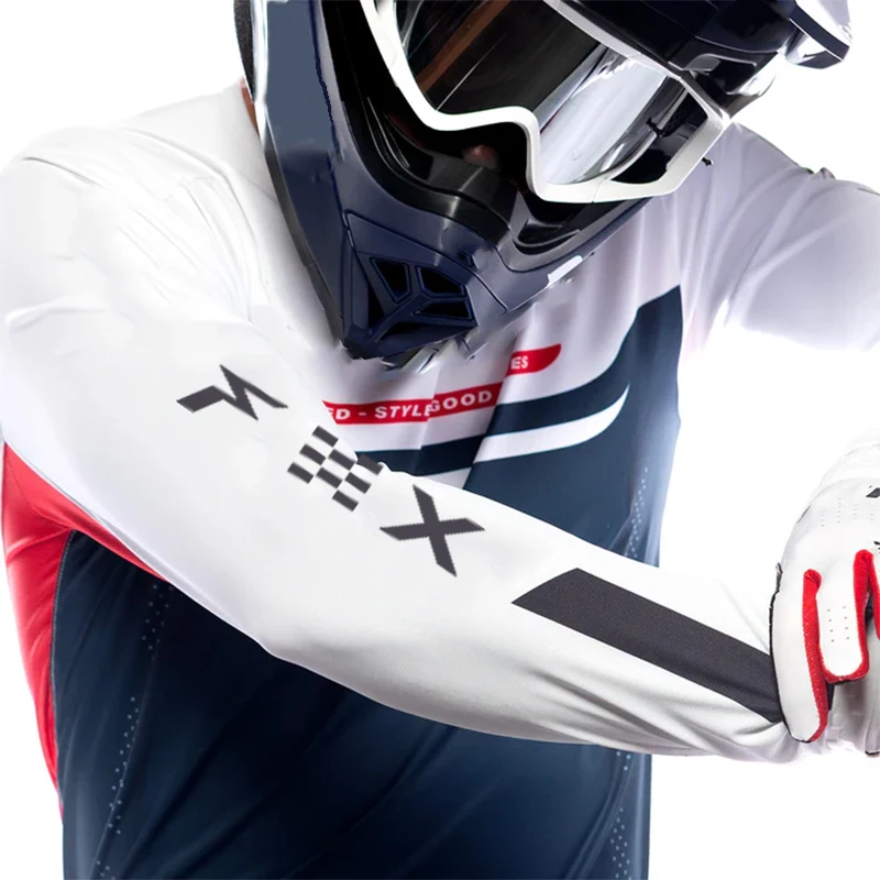 Фото FHX доставка BMX Moto горный велосипед рубашки для езды MTB DH эндуро рубашки для мотокросса трикотажные изделия для скоростного спуска трикотажные изделия с лисой №1
