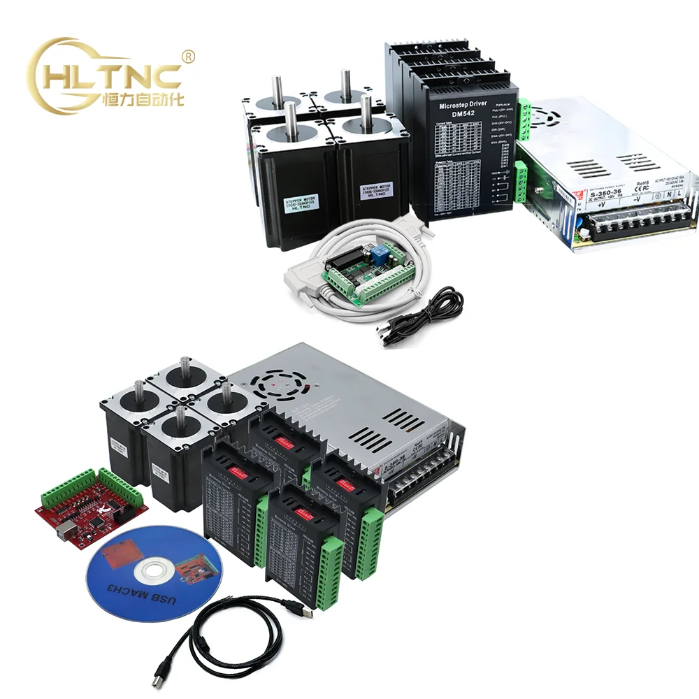 Комплект с 4 осями CNC Nema 23 2.5N 100 мм драйвер шагового двигателя TB6600 DM542 DM556 USB LPT mach3