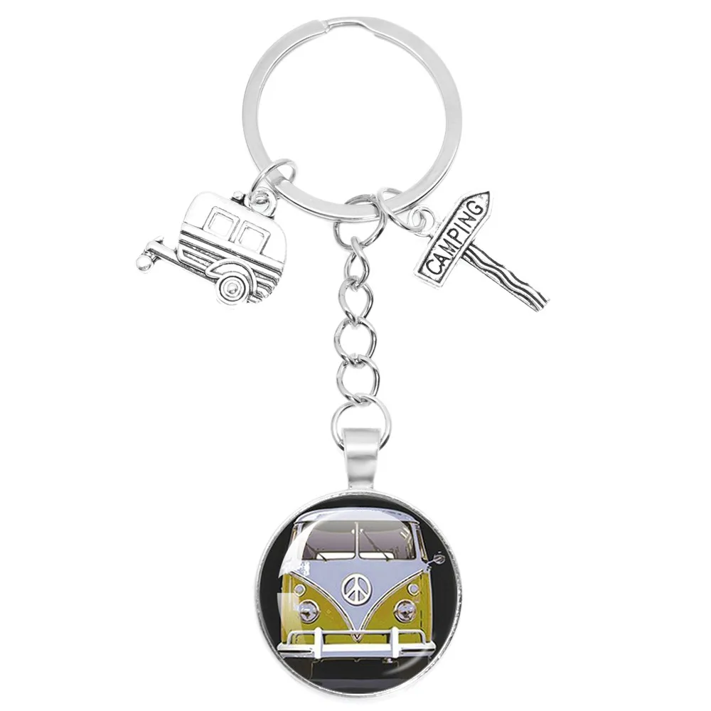 Женский винтажный брелок для ключей с подвеской в виде автобуса