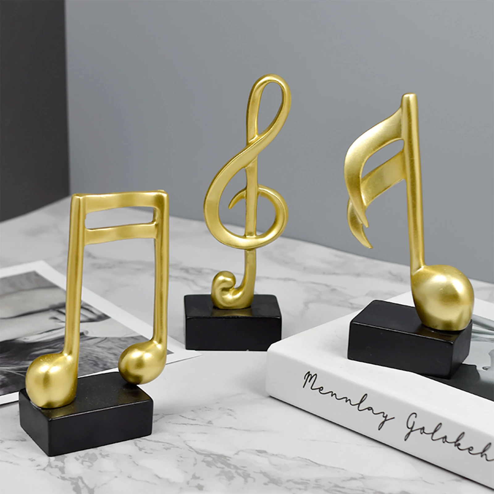 

Resin Note Sculpture Modern Creative Home Decoration Modeling Statue Golden Symbol Handicraft Indoor Desktop Ornaments