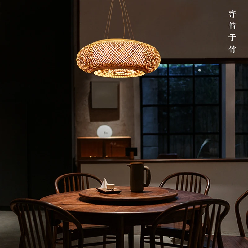 

Restaurant and Home Decorative Rattan Wicker Pendant Lamp Shade Dia 40 50 60cm Ceiling Lights for Artistic Room Decoration