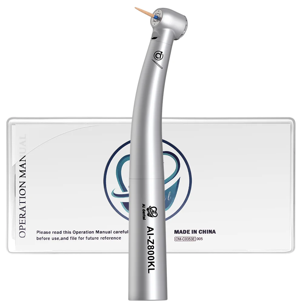 

AI-Z800KL Dental Mini Head Air Turbine Handpiece Stainless Body High Speed Connector to K-Type Hand Piece FG burs Fiber Optical