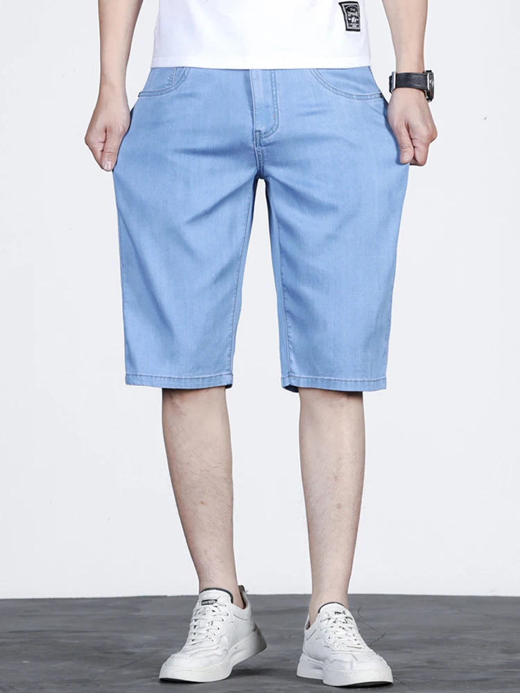 2023 New Summer Jeans Shorts Men's Korean Fashion Trend Loose Straight Pants Casual Jean Trousers Hip Hop Beach Denim Clothing