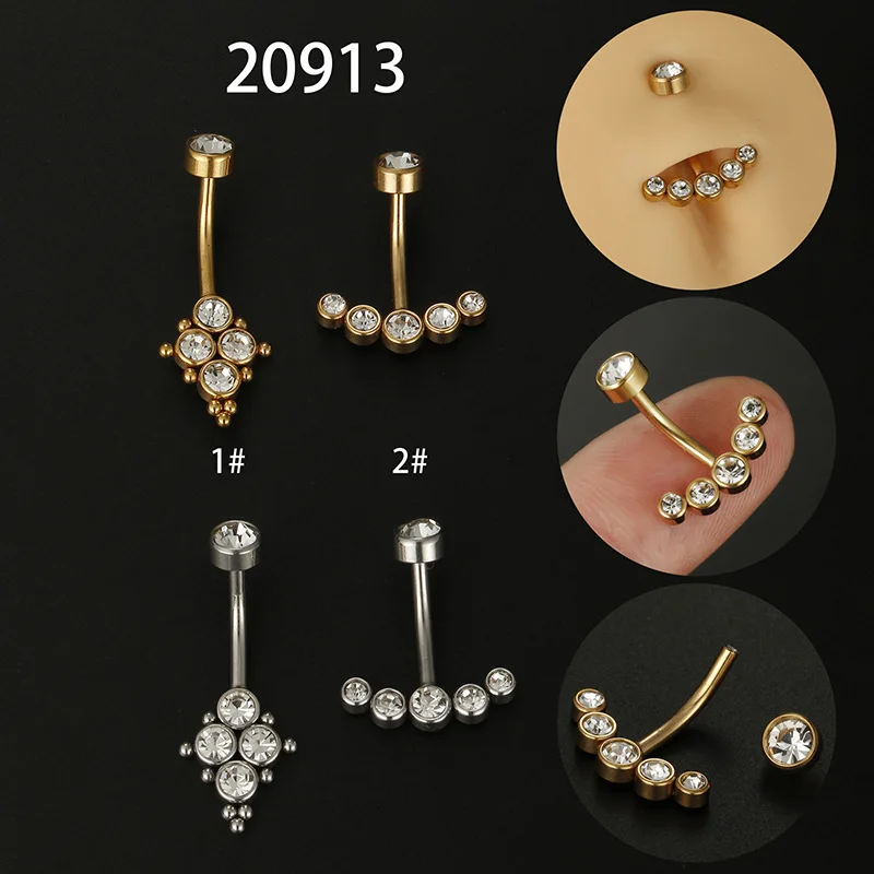 

1 Piece New Sexy Dangling Navel Belly Button Ring Oreja 14G Cubic Zirconia 316L Surgical Steel Belly Piercing Jewelry