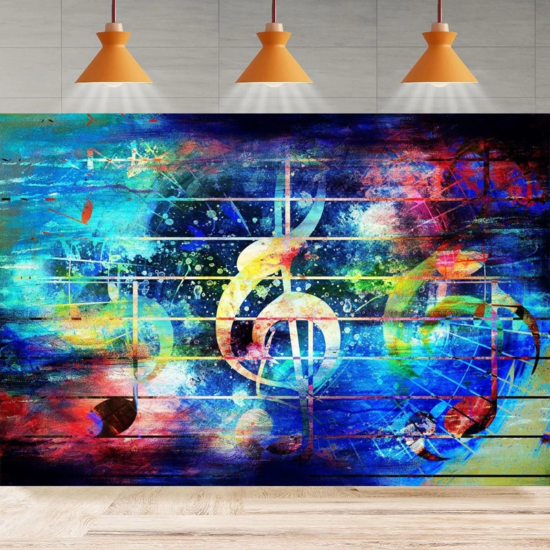 Красочные музыкальные ноты фон для фотосъемки абстрактная музыкальная нотация