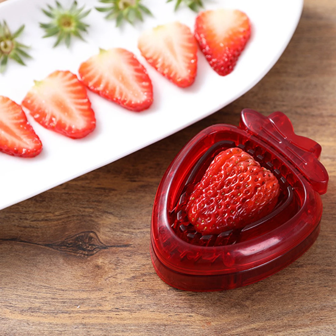 

Fast Strawberry Cutter Slicer Fruit Carving Tools Salad Berry Cake Decoration Cutter Kitchen Gadgets And Accessories