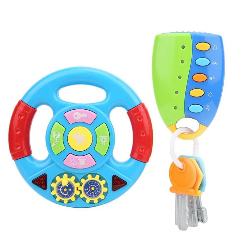 

NEW-Electronic Steering Wheel Toy With Light Simulation Car Driving Sound Steering Wheel Kids Children Music Educational Toy