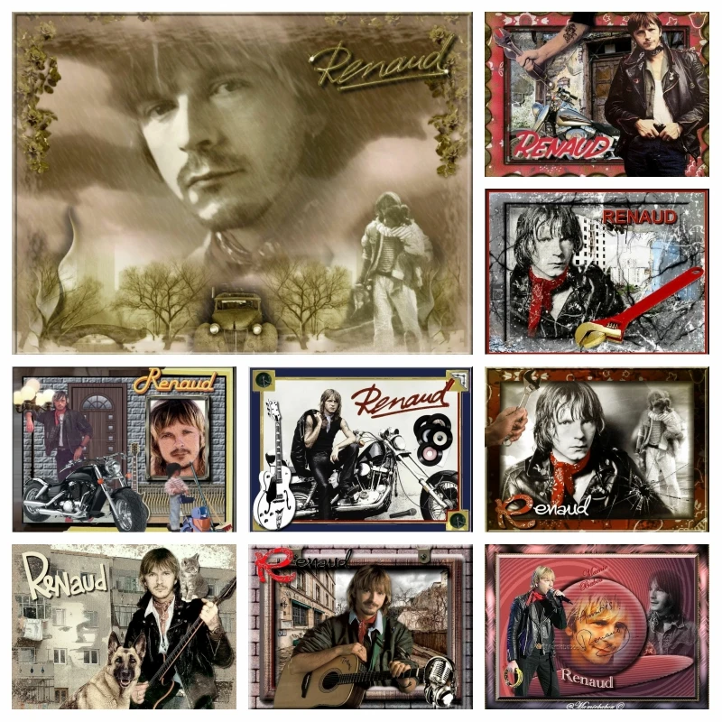 

DIY Diamond Painting France Rock Singer Superstar Renaud Stitch Cross Full Diamond Embroidery Mosaic Patterns home and decorati