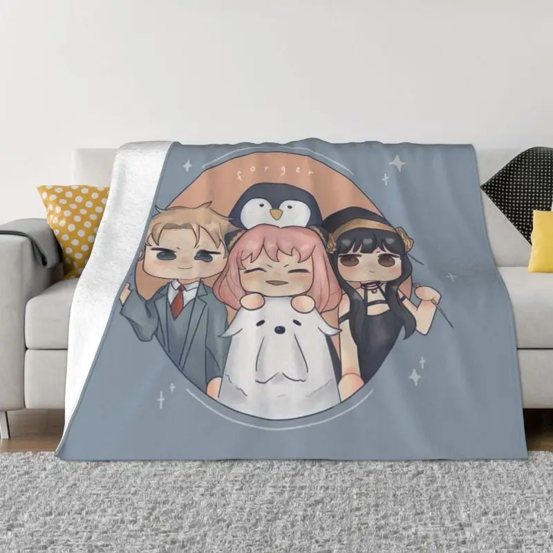 

Blanket for Office Bed Sofa Bedspreads 3D Print Soft Flannel Fleece Warm Throw Blankets Spy X Family Anya Loid Forger Anime