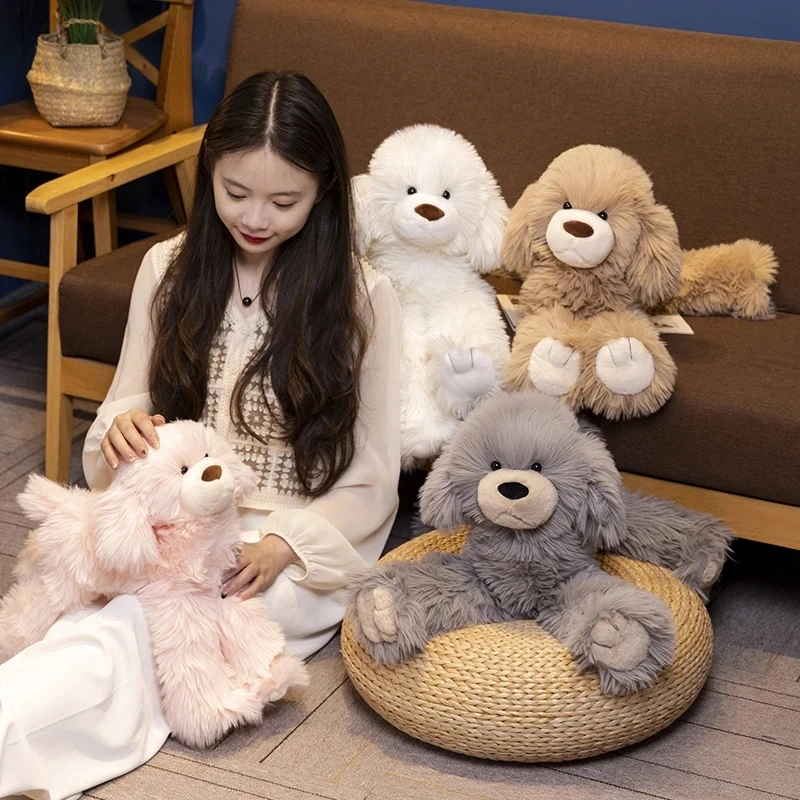 

40/50cm Soft Long Plush Teddy Dog Stuffed Animal Toy Doll Furry Puppy Pet Plush Toy for Kids Cartoon Pillow Kawaii Birthday Gift
