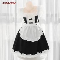 sweet japanese sexy backless lolita women maid dress lace perspective bow cosplay costumes tempatation lovely kawaii lingerie