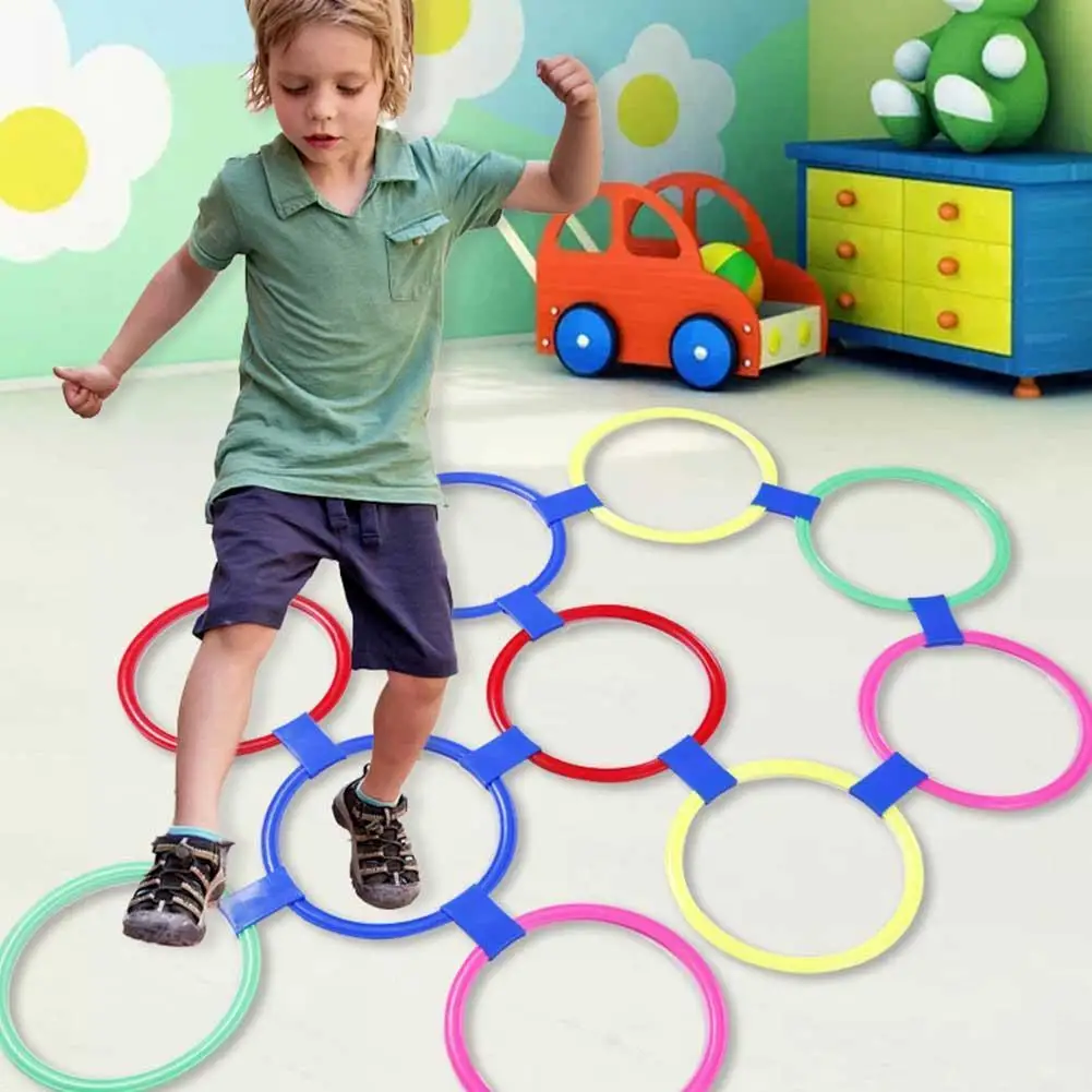 

Children Brain Games Hopscotch Jump Circle Rings Set 28/38cm Kids Sensory Play Indoor Outdoor For Sports Entertainment Toy