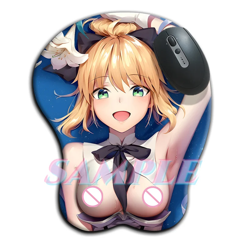 

Fate Saber King Arthur Small Oppai with 3D Nipple Mouse Pad Anime Sexy Boobs 2way Mousepad with Wrist Rest Kawaii Loli Desk Mat