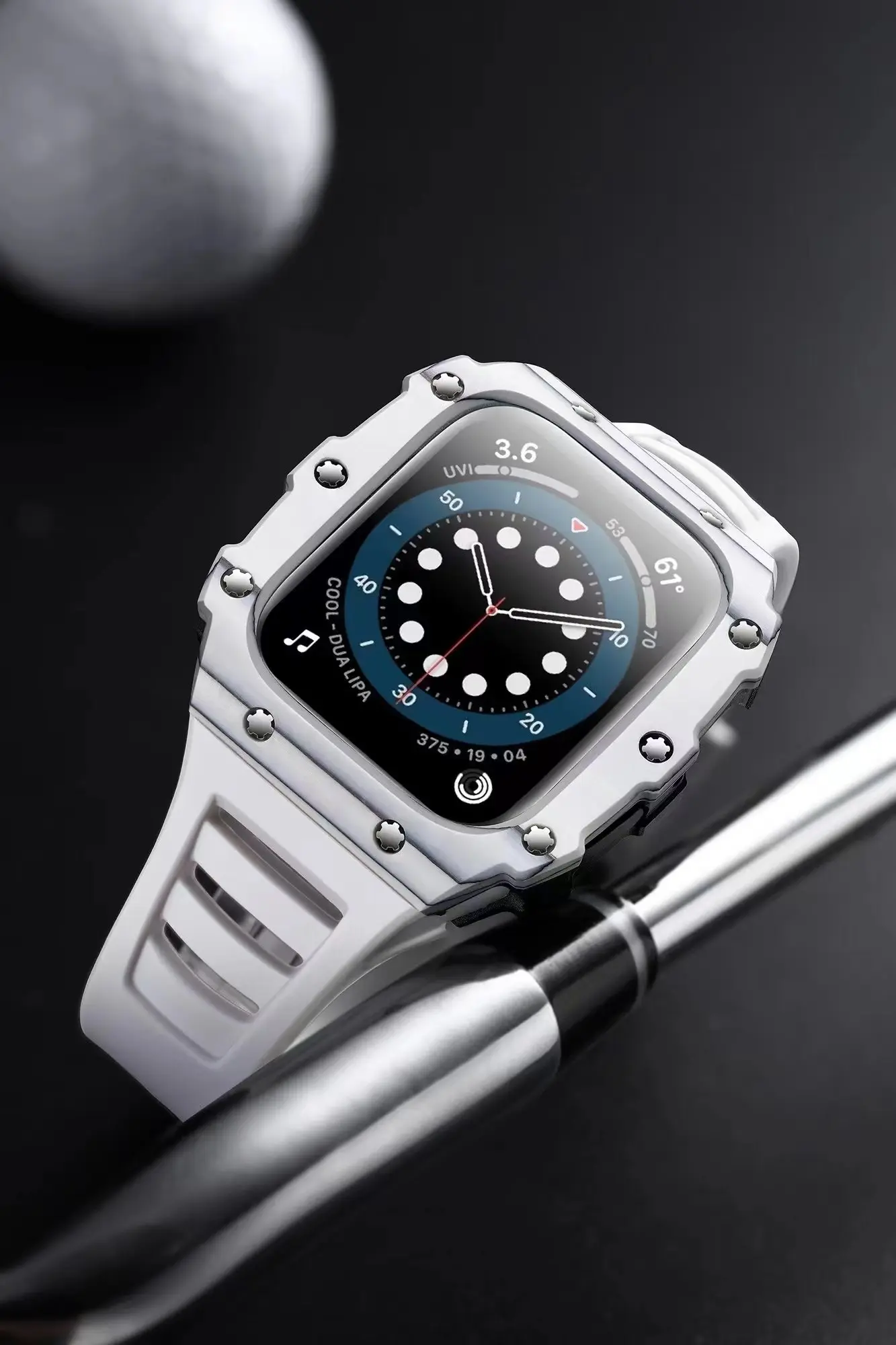 Straps Case for Apple Watch Band Modification 7 45mm 44mm 41mm Metal Bezel Carbon Fiber Ceramic Mod Kit for IWatch Series 6 SE 5 enlarge