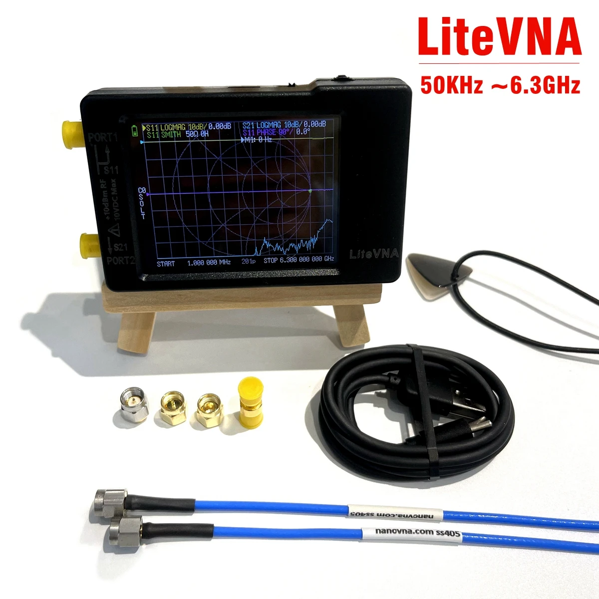 

LiteVNA 62 Original Hugen 50kHz ~ 6.3GHz 2.8" Display Vector Network Analyzer HF VHF UHF Antenna