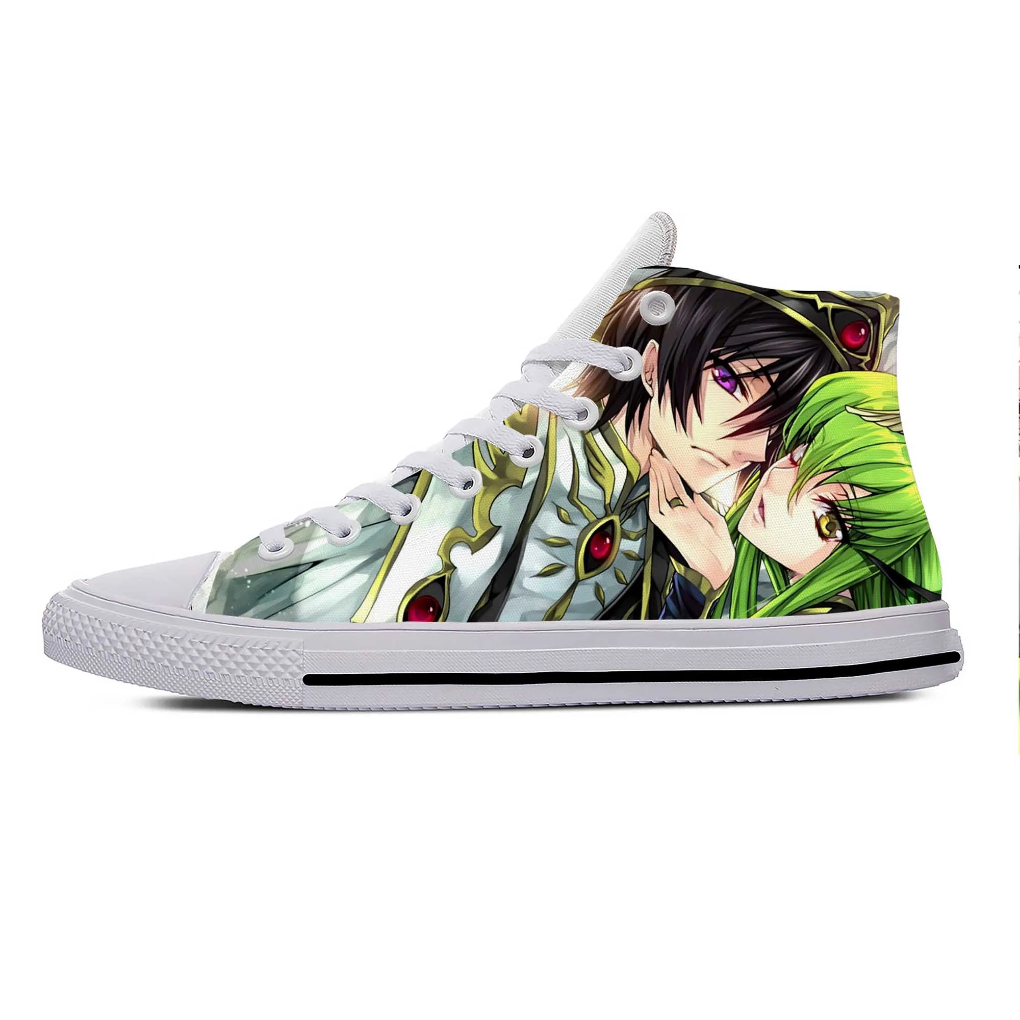 

Japanese Anime Manga Cartoon Code Geass Lelouch Cool Casual Cloth Shoes High Top Lightweight Breathable Print Men Women Sneakers