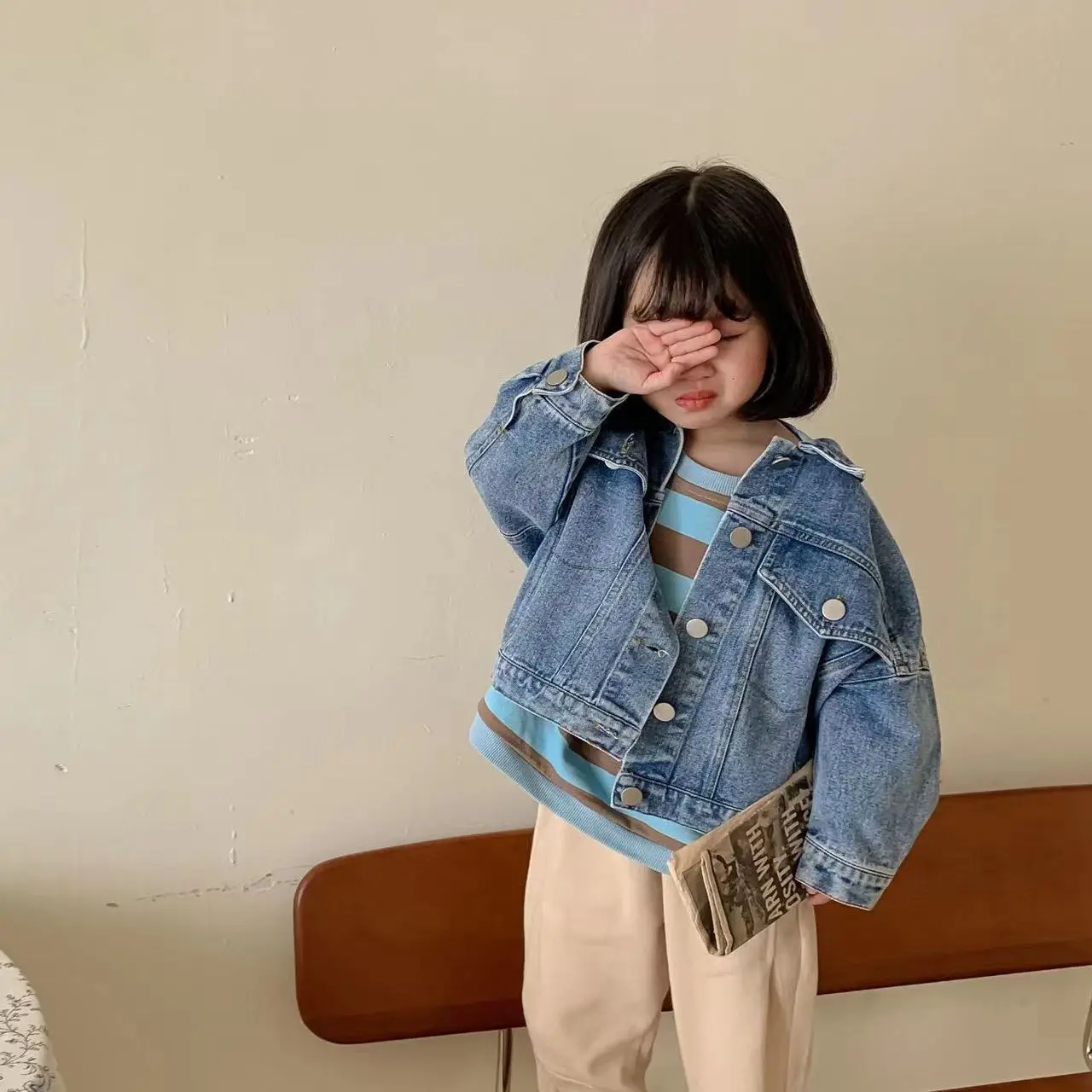 

Spring Autumn Kids Coat Short Style Girls Denim Jacket Fashion Girls Outfit
