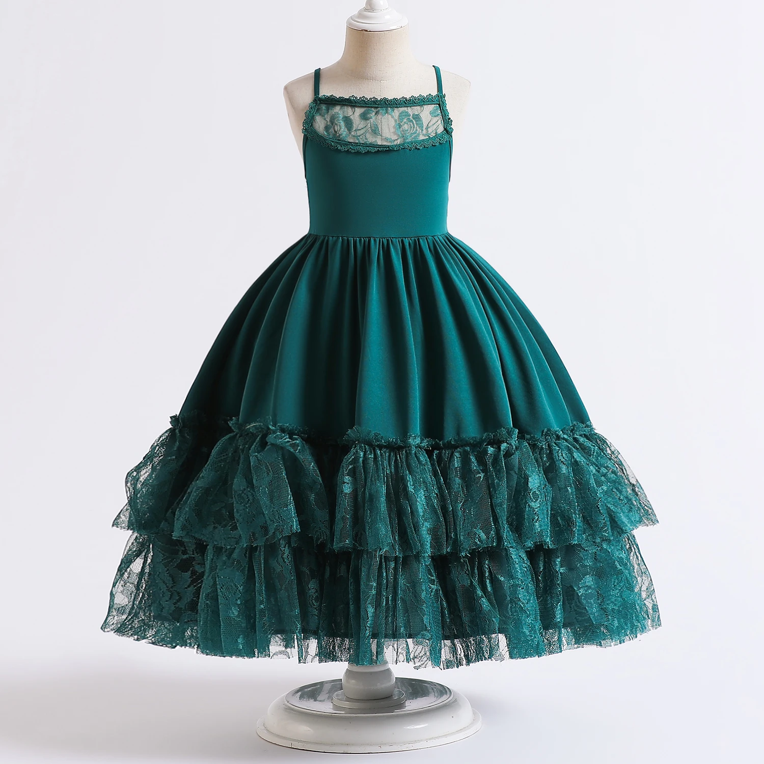 

Детское кружевное платье с открытой спиной, без рукавов, на Возраст 3-8 лет