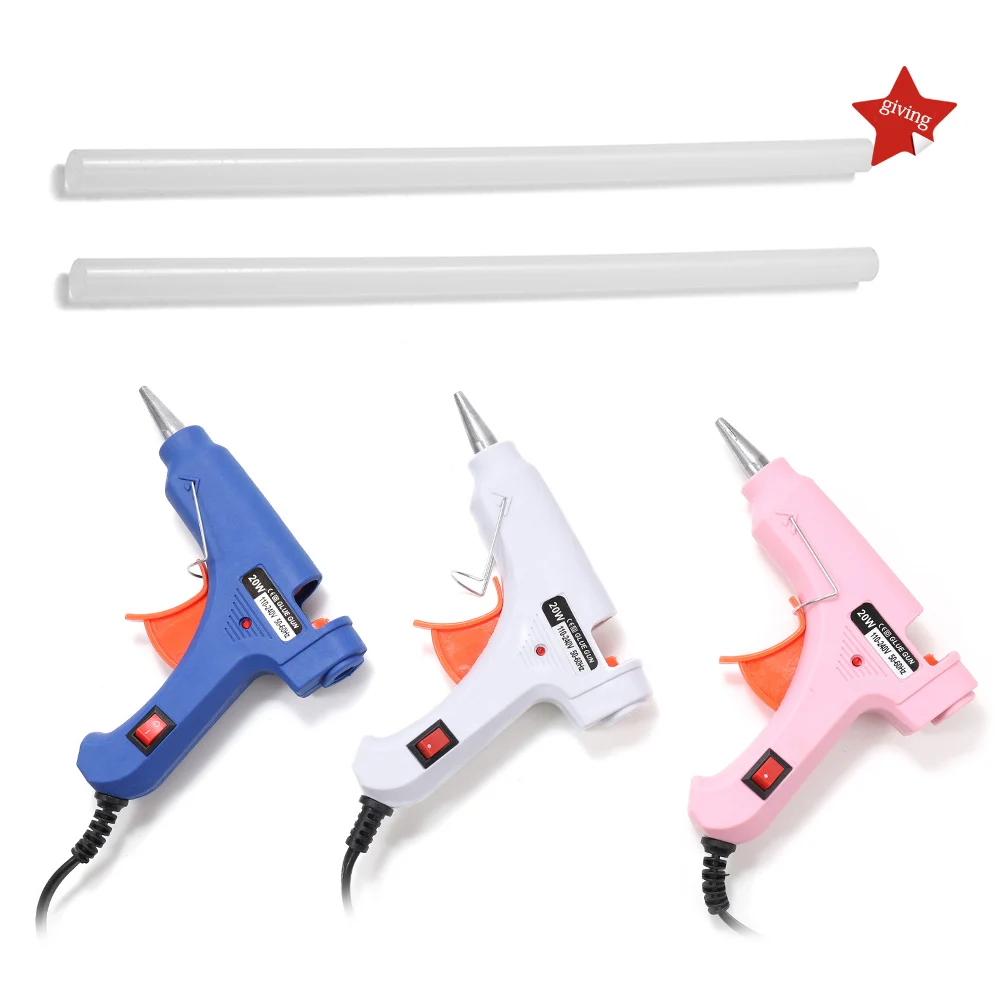 

1Pcs/lot 20W Hot Melt Glue Gun With Glue Stick Mini Guns Thermo Electric Heat Temperature Tool For DIY Handicraft Jewelry Making