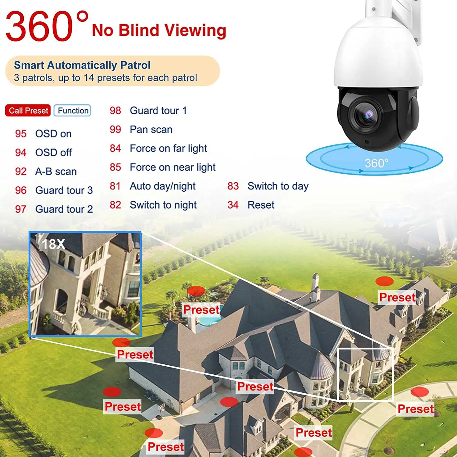 Камера PTZ с автослежением совместимая HIk 5MP IR 4 5 &quot18X Zoom двухсторонний динамик IP66