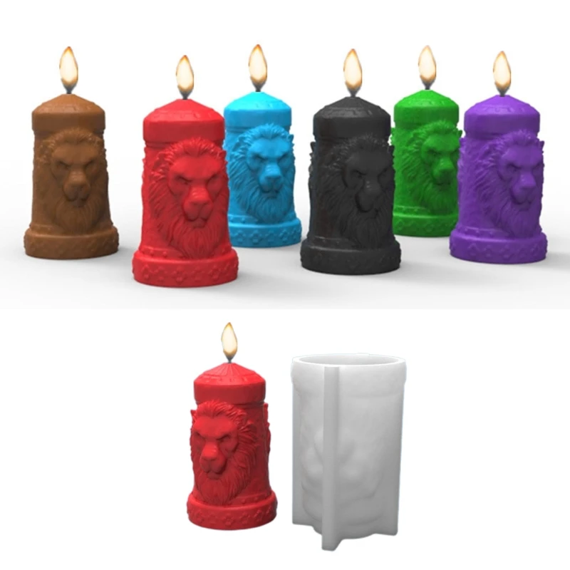 

Lion Head Decor Candle Silicone Mold Epoxy Resin DIY Ornaments Making Soap Melt Resin Polymer Clay Home Decorations 124A