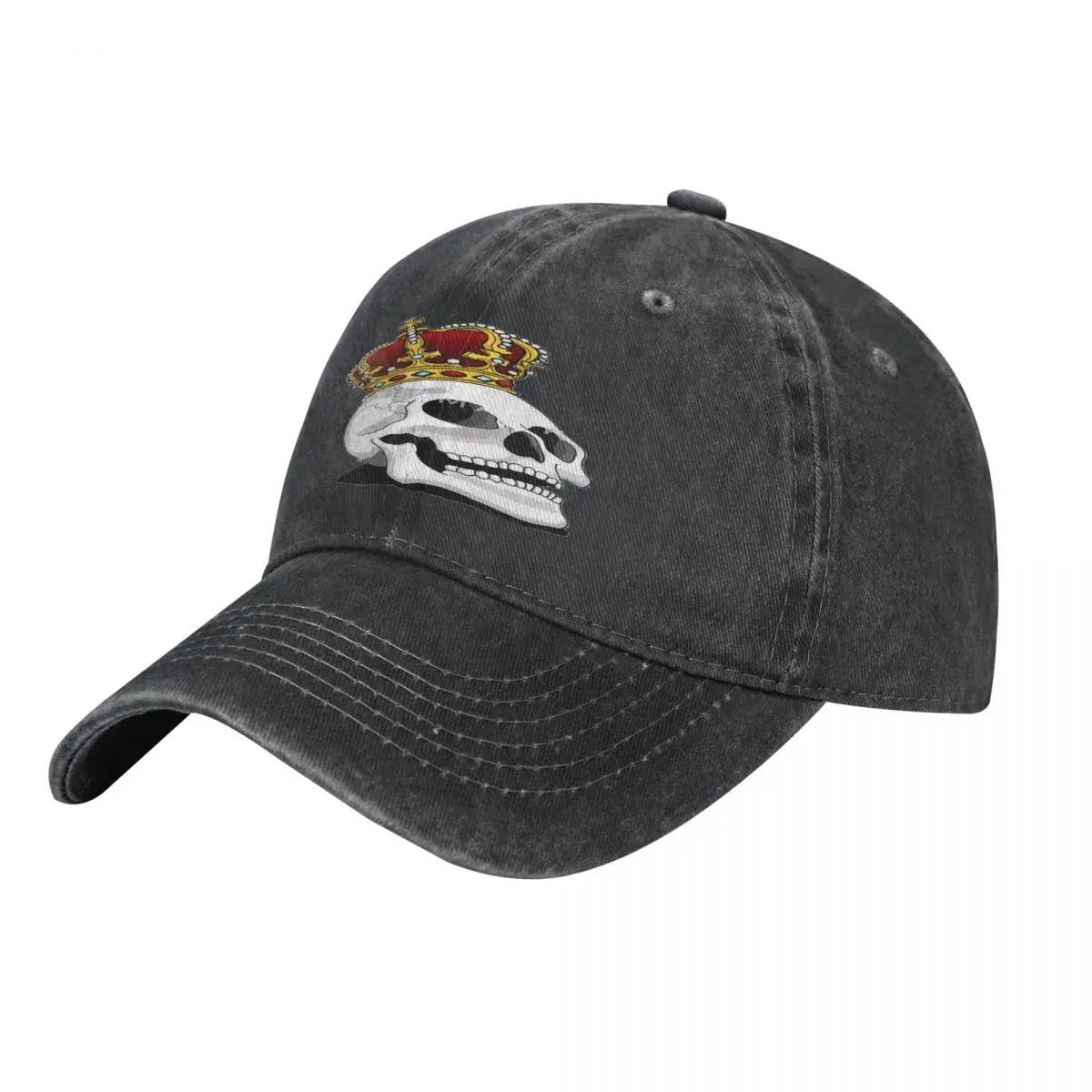 

Skull With Crown - Tattoo Inspired Illustration Casquette, Cotton Cap Retro Cute Wind Practical Gift Nice Gift