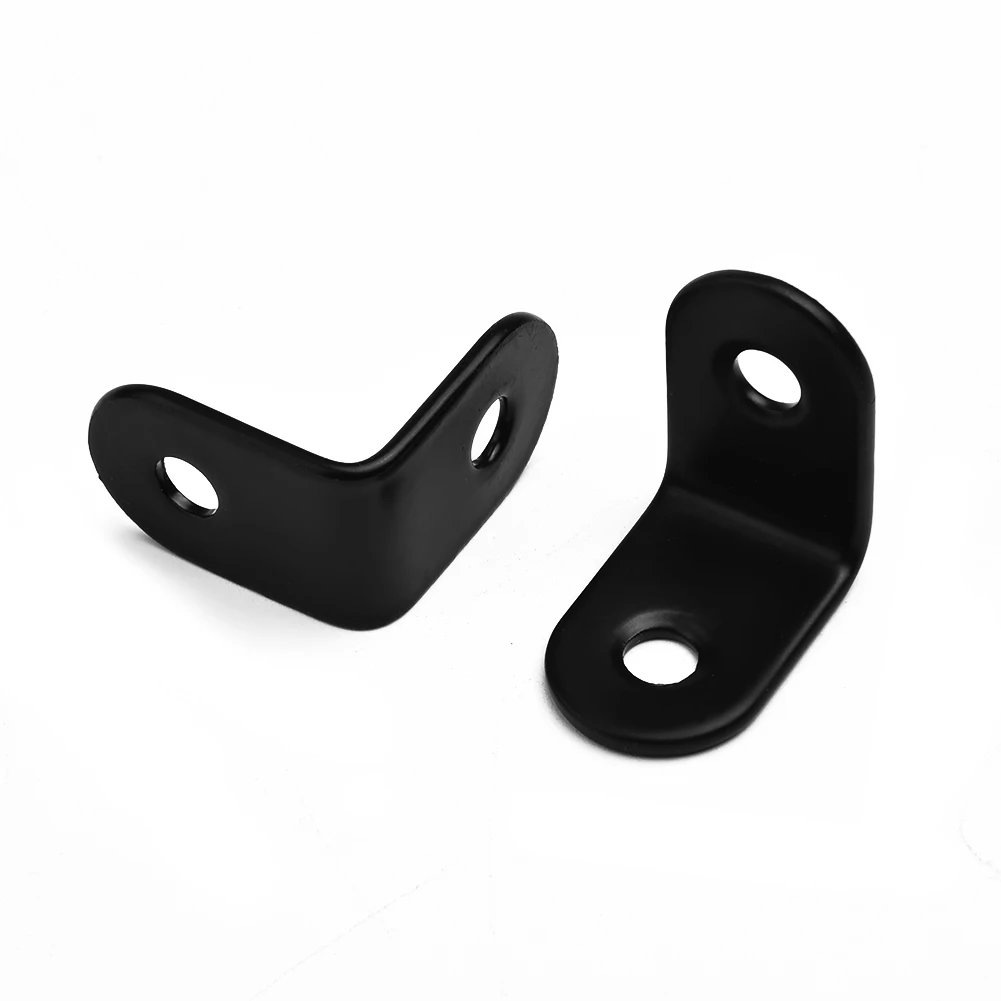 

Joint L Shaped Brackets Right angle Stainless Steel Support With Screws Accessories Anti rust Black DIY Durable