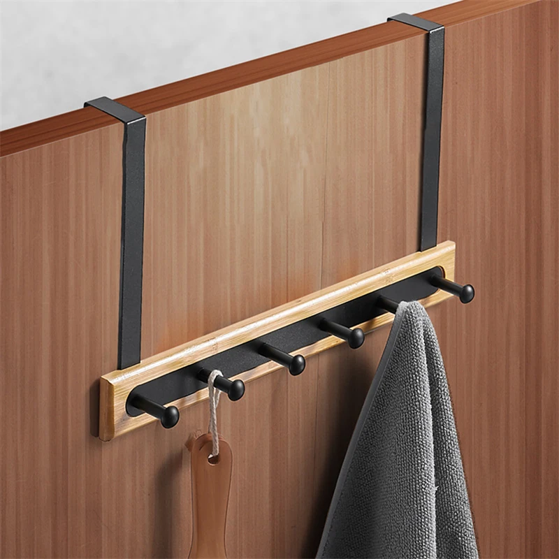 

Aluminium Alloy Door Hooks Practical Hat Clothes Wall Hook 6 Hooks Coat Towel Hanger Rack Door Back Kitchen Bathroom Organizer