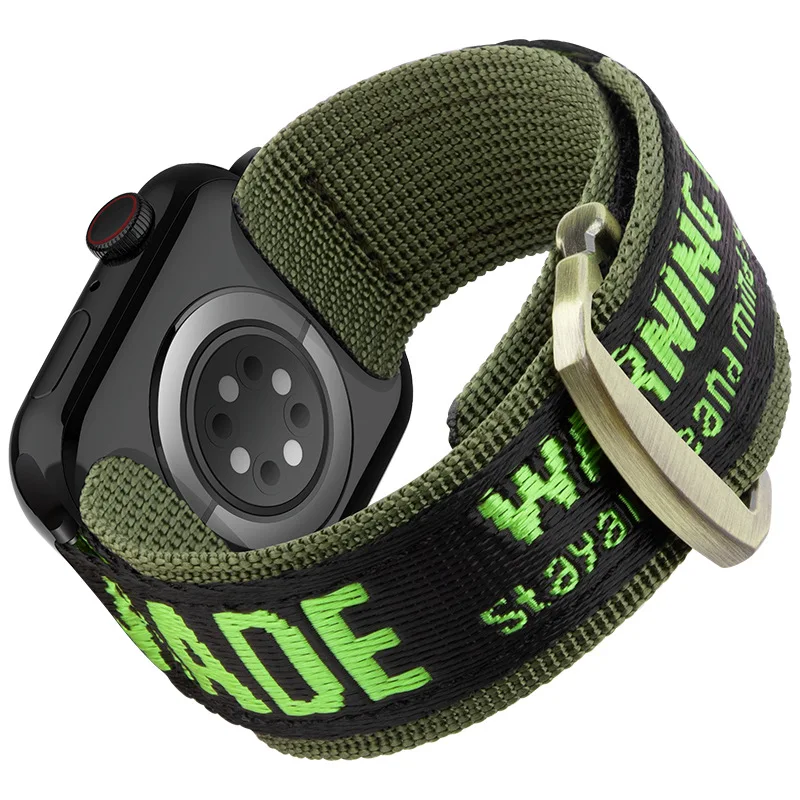 Nylon Loop Strap For Apple Watch Series 8 7 45mm Strap SE 6 5 3 44 42 41 40 38mm Outdoor Sport Wriststrap for Iwatch Watchstrap