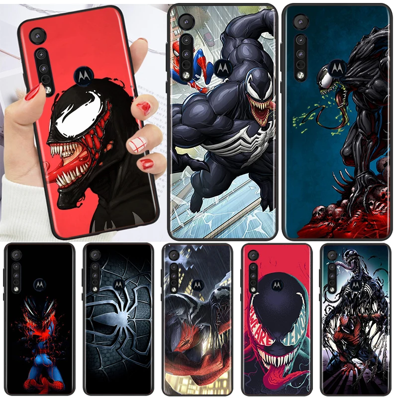 

Venom Spiderman Marvel For Motorola G8 G9 G Edge E7 E20 G60S G50 X30 S30 G71 G51 G22 30 G41 G31 S Power Black Phone Case