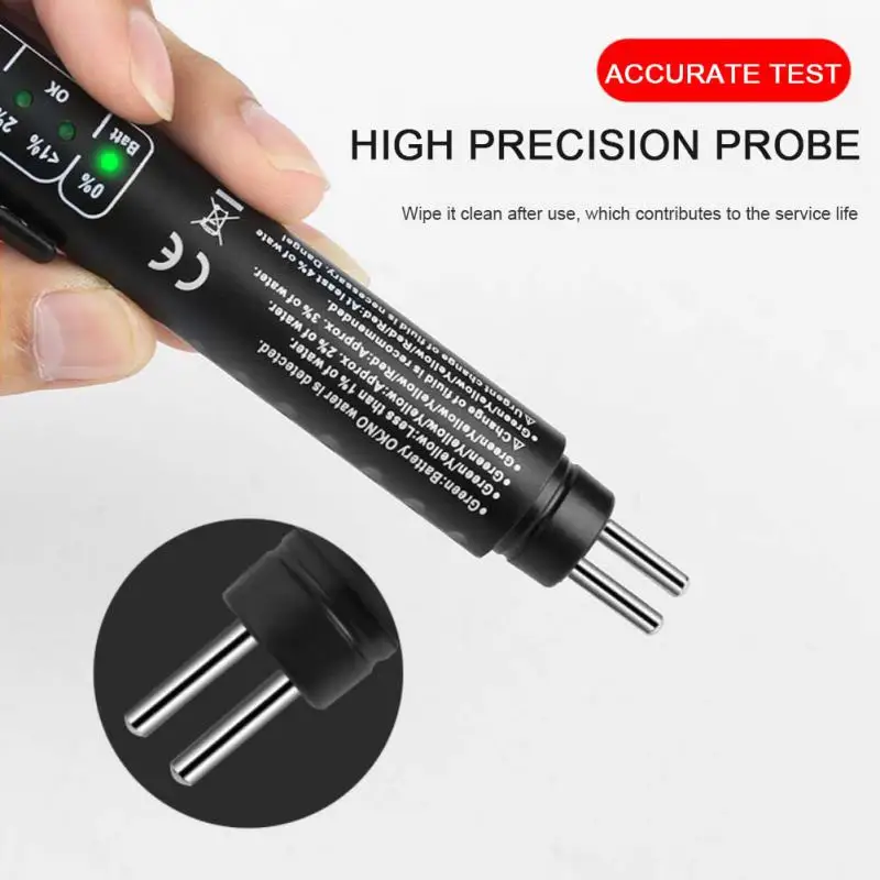 

1PC Auto Liquid Testing Brake Fluid Tester Pen for DOT3/DOT4 5 LED Indicator Display Brake Oil Test Quality Check Mini Brake