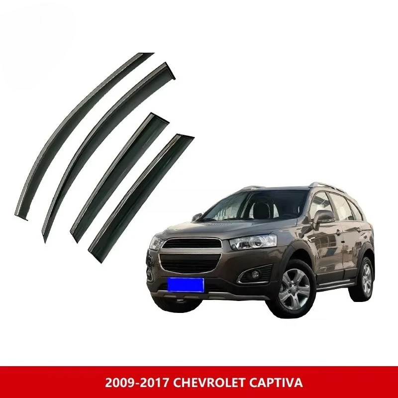 Фото Дефлекторы окон (ветровики) премиум-класса для CHEVROLET CAPTIVA 2009-2018, защита от дождя и солнца №3
