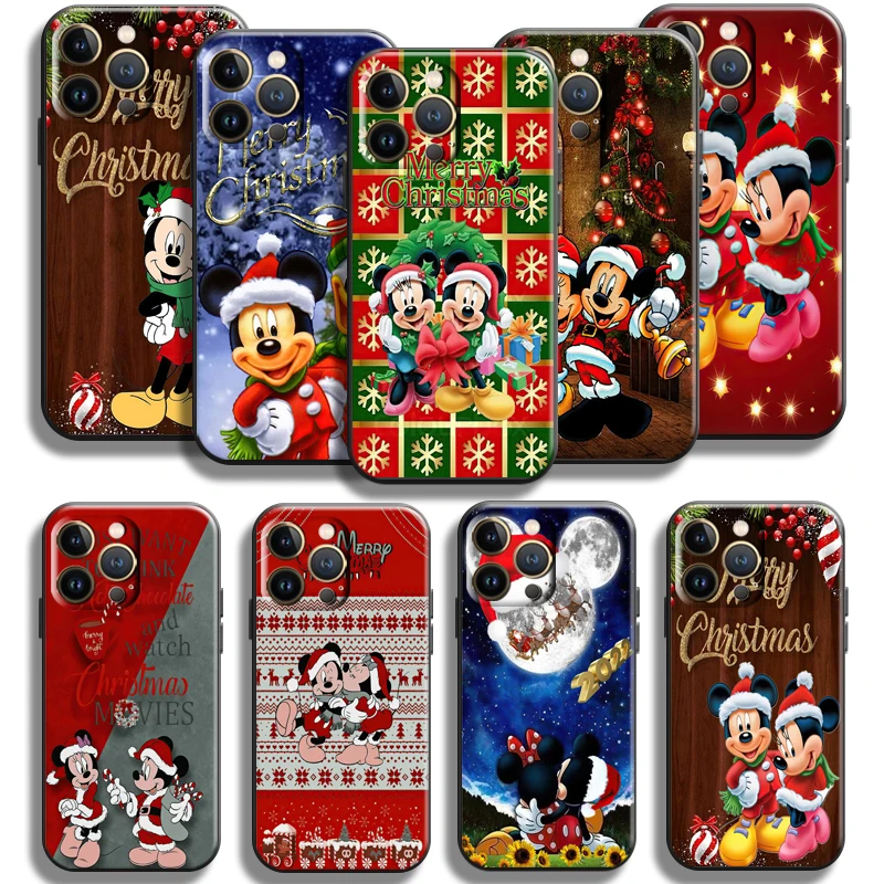 

Disney Mickey Merry Christmas For Apple iPhone 13 12 11 Pro Max Mini X XR XS Max SE 5 5s 6 6S 7 8 Plus Phone Case Back Coque
