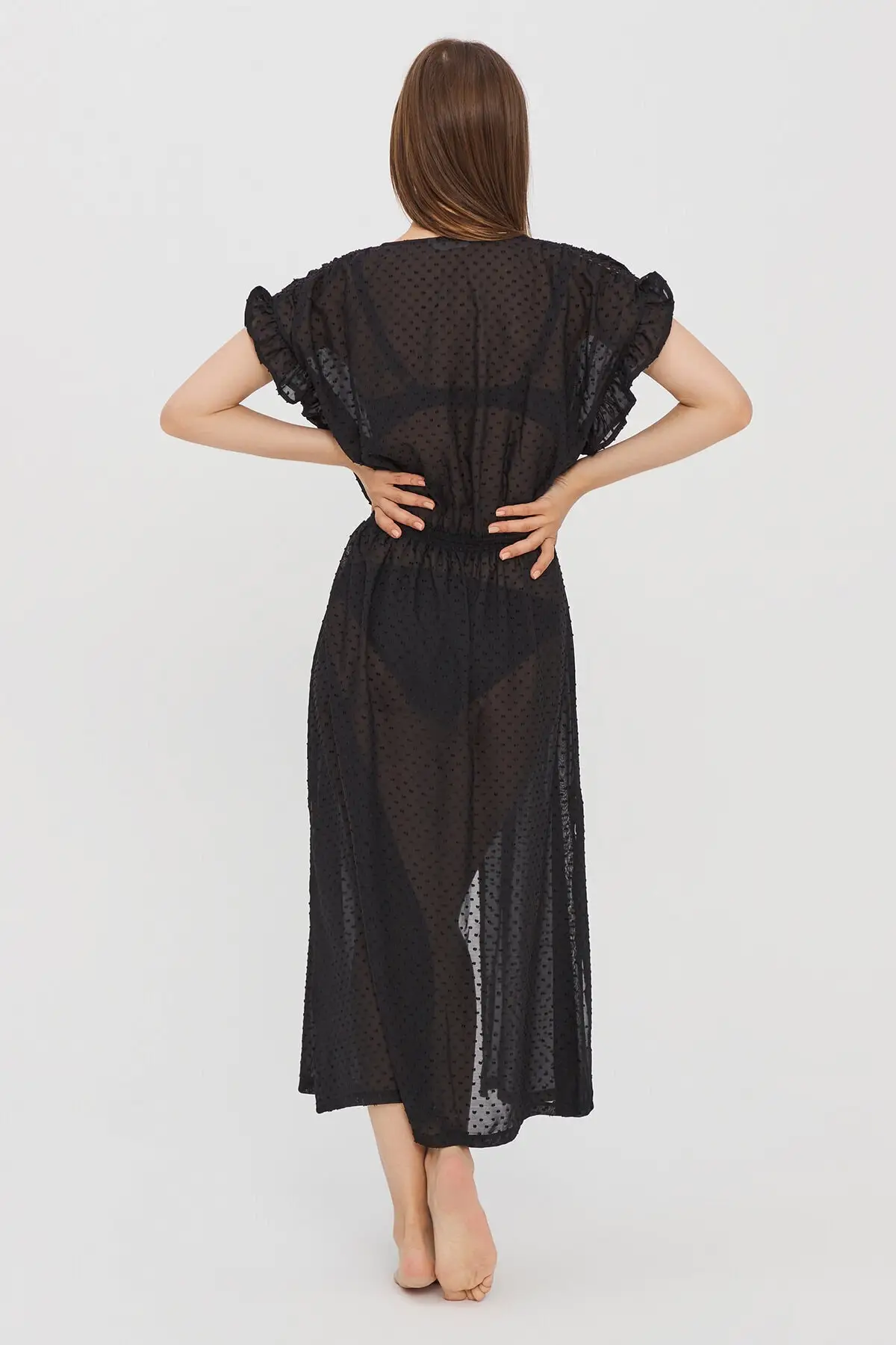 

Women's Black Ruffle Detailed pareo Pareo Summerhouse Sea Pool