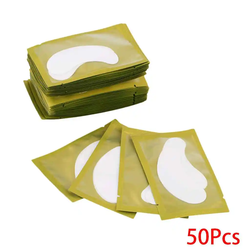 

50 шт., бумажные накладки для ресниц