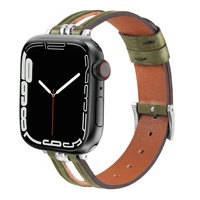 apple smartwatch strap double bead cutout apple leather watch strap