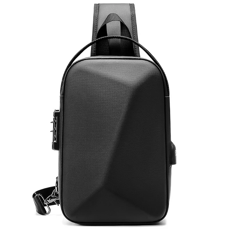 

Повседневная нагрудная сумка для мужчин, модная уличная сумка через плечо из ткани Оксфорд с твердым корпусом, Водонепроницаемые многофункциональные сумки с USB-разъемом