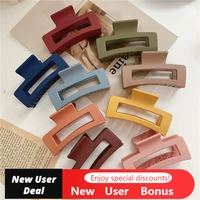 macaron color ladies hair clip girl colorful solid color big size hair accessories summer fashion geometric scrunchies headwear