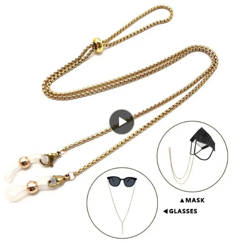 

Trendy Two Hooks Mask Hanging Rope Traceless Necklace Imitation Pearl Face Mask Lanyard Accessories Tools Fashion Women