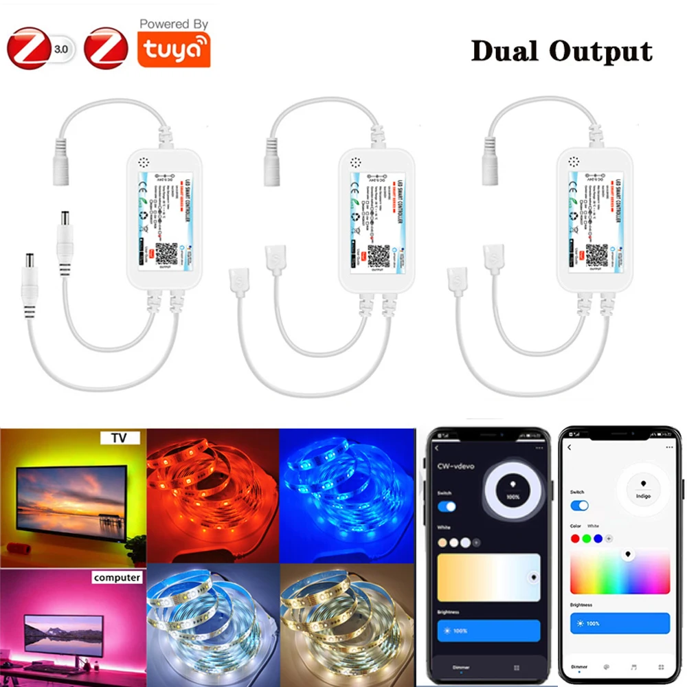Умный светодиодный контроллер Zigbee 3 0 Tuya Светодиодная лента 5050 3528 CCT/RGB/RGBWW/RGBCCT
