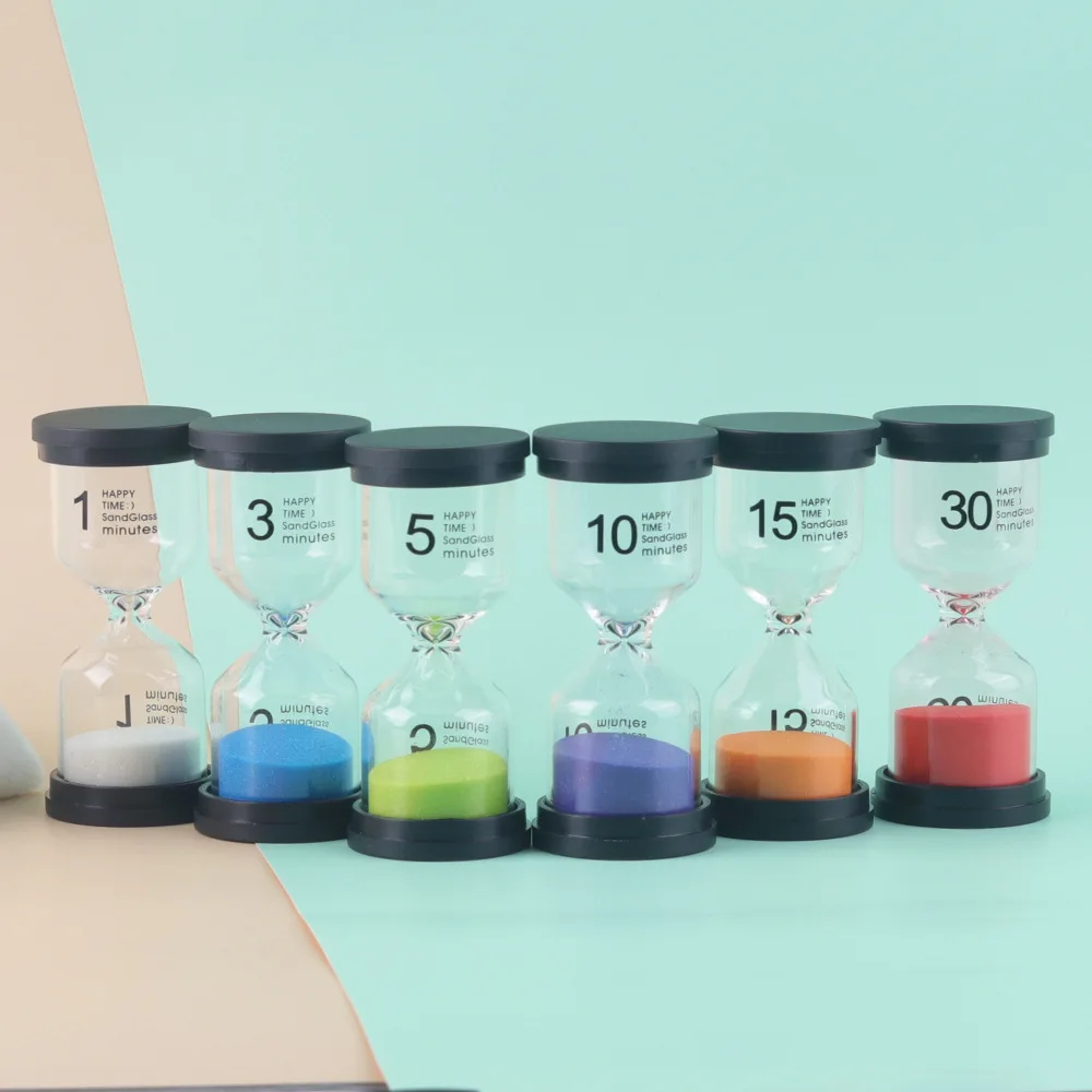 

1-60 Minutes Creative Timed Hourglass Colorful Timer Indoor Decoration Office Decor Efficient Time Sandglass Gifts For Children