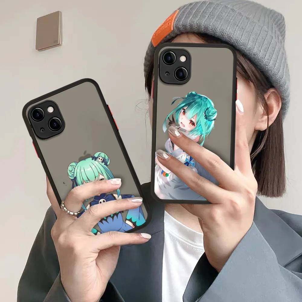 

Uruha Rushia Anime Phone Case For IPhone 14 11 12 13 Mini Pro Max 8 7 Plus X XR XS MAX Translucent Matte Cover