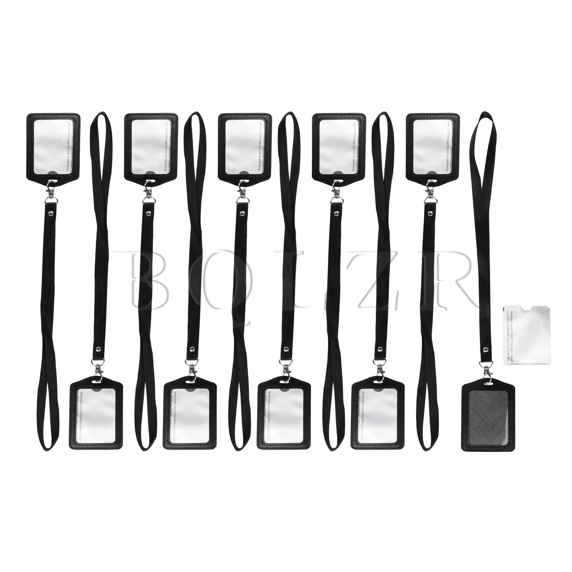 

BQLZR 10x Badge Holder w/ Removable Lanyard & 10Pcs RFID Blocking Card Sleeve