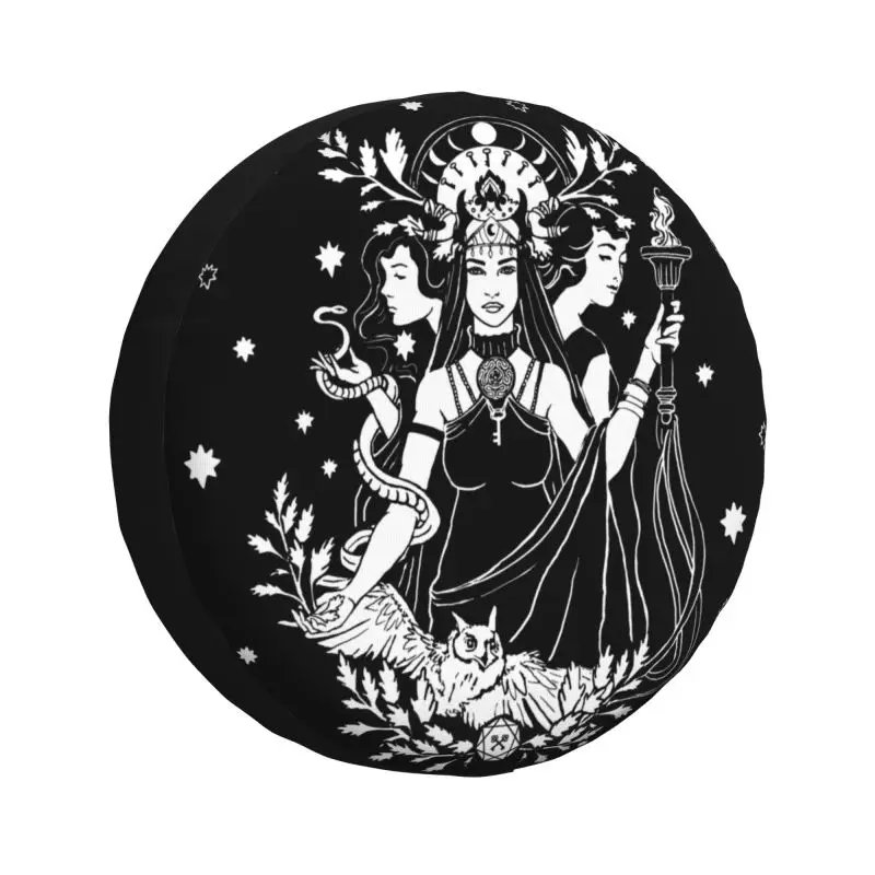 

Hekate Triple Goddess Spare Wheel Tire Cover for Mitsubishi Pajero Goth Halloween Witch Jeep RV SUV Camper Vehicle Accessories