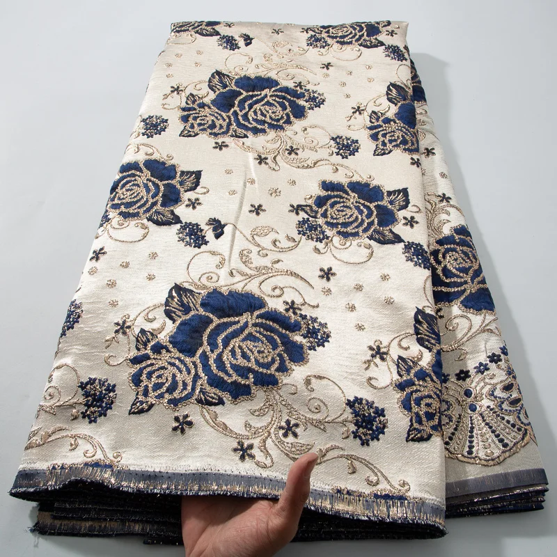 Африканская жаккардовая тюлевая ткань 2024 высокое качество 5 ярдов нигерийская