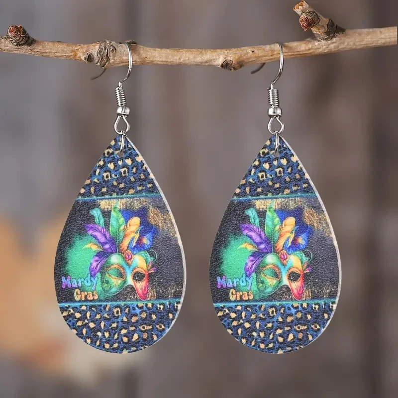 1 пара, серьги-капли из ПУ кожи