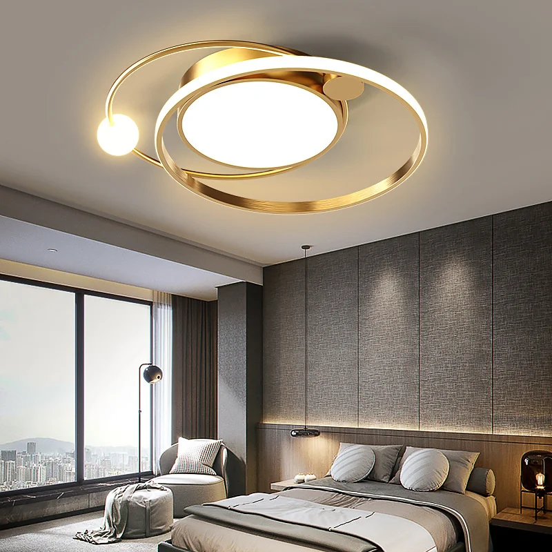 

Modern Led Ceiling Lighting For Living Room Bedroom Study Gold Luxury Indoor Decor Chandelier Ceiling Lamps With Remote Control